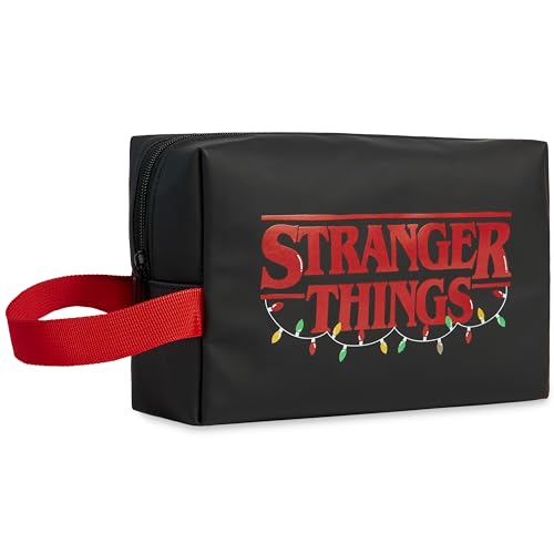 Stranger Things Kulturbeutel für Frauen und Männer - Make-up Reise Fitnessstudio Necessaire - Toilettentasche Herren und Damen (Schwarz) von Stranger Things