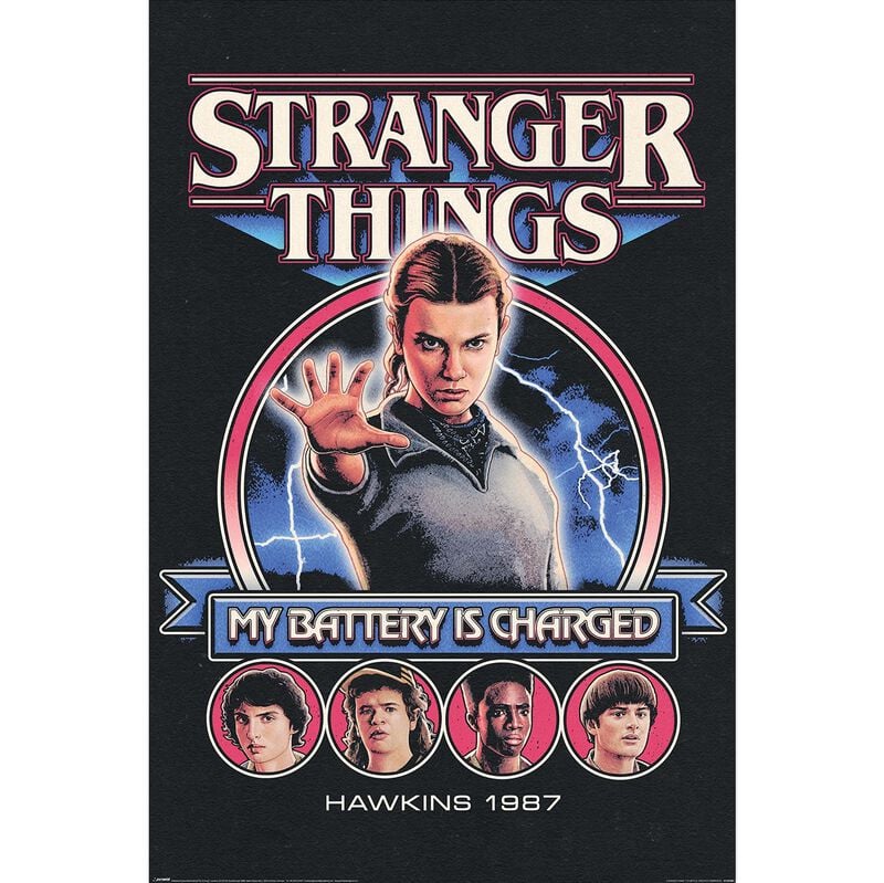 Stranger Things My Battery Is Charged Poster multicolor von Stranger Things