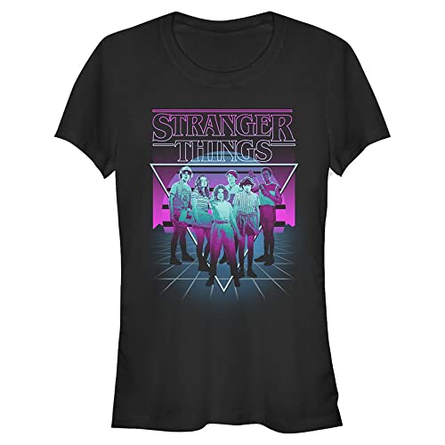 Stranger Things Damen Neonn Group Short Sleeve T-shirt, Schwarz, XXL von Stranger Things