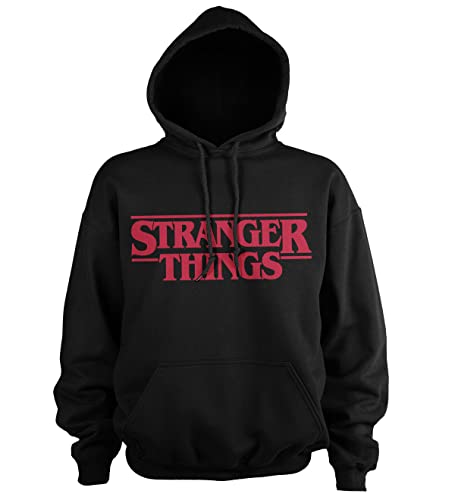 Stranger Things Offizielles Lizenzprodukt Logo Kapuzenpullover (Schwarz), XX-Large von Stranger Things