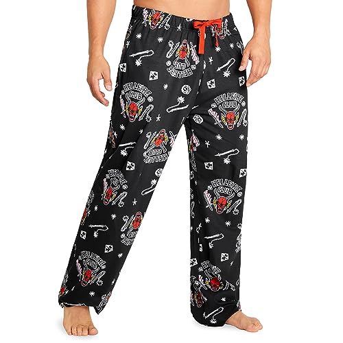 Stranger Things Pyjamahose Herren Lang - Homewear Schlafanzug Herren Lang in den Größen S-3XL (Schwarz, 3XL) von Stranger Things