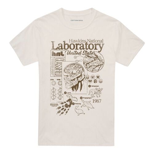 Stranger Things Season 5 - Hawkins Lab Mono T-Shirt natur in S von Stranger Things