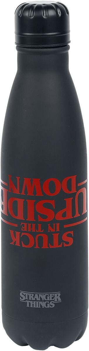 Stranger Things Stuck in the upside down Trinkflasche schwarz Stranger Things Stuck in the upside down Trinkflasche schwarz von Stranger Things