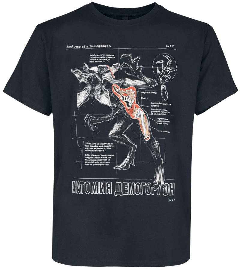 Stranger Things T-Shirt - Anatomy Of A Demogorgon - S bis XXL - für Männer - Größe M - schwarz  - Lizenzierter Fanartikel von Stranger Things