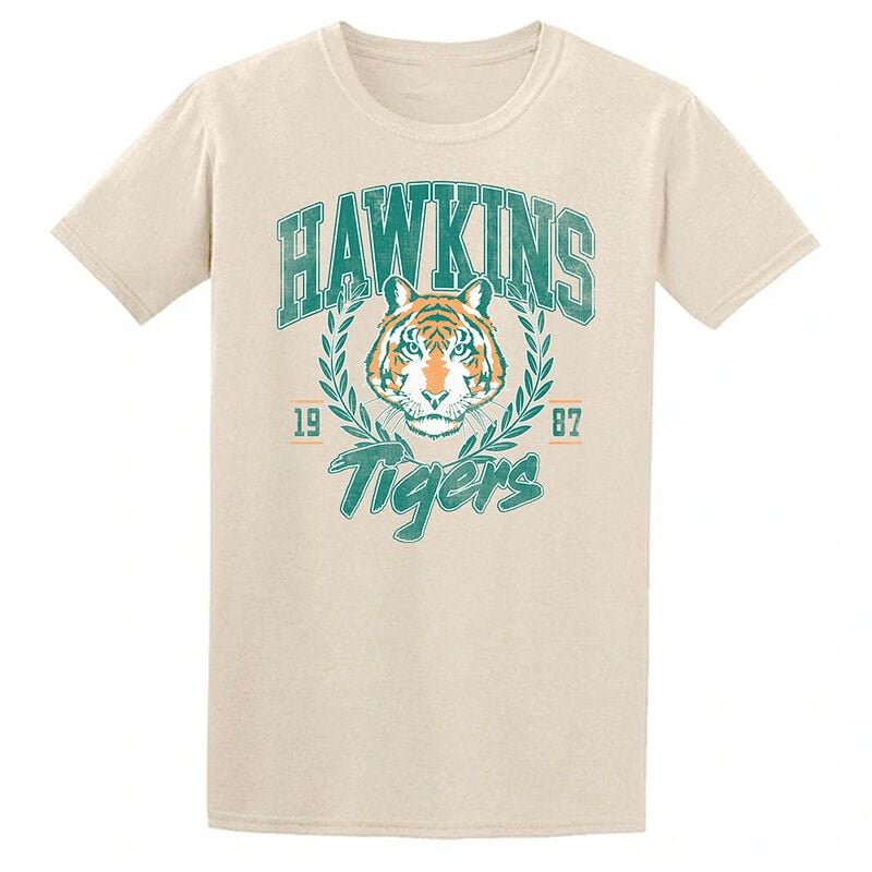 Stranger Things T-Shirt - Hawkins Tigers - S bis XL - für Damen - Größe S - natur  - Lizenzierter Fanartikel von Stranger Things