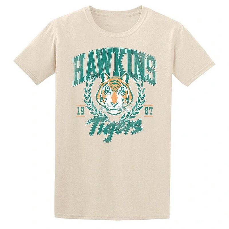 Stranger Things T-Shirt - Hawkins Tigers - S bis XL - für Damen - Größe XL - natur  - Lizenzierter Fanartikel von Stranger Things