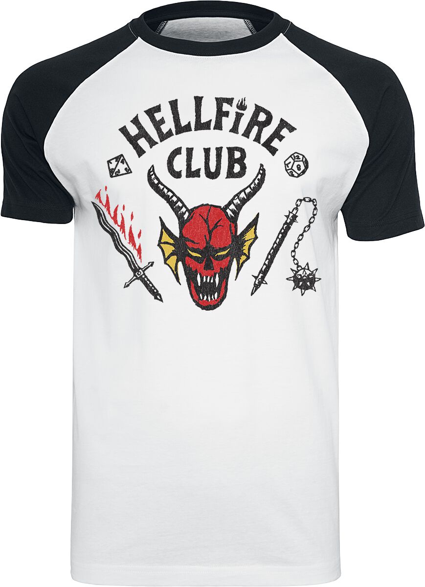 Stranger Things T-Shirt - Hellfire Club - S bis 3XL - für Männer - Größe L - weiß/schwarz  - EMP exklusives Merchandise! von Stranger Things