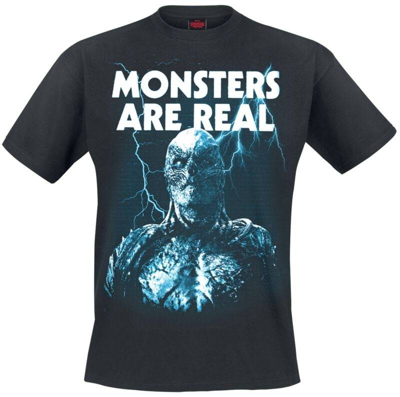 Stranger Things T-Shirt - Monsters Are Real - S bis XXL - für Männer - Größe XL - schwarz  - Lizenzierter Fanartikel von Stranger Things
