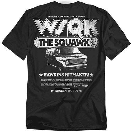Stranger Things T-Shirt - Season 5 - Hawkins Hitmaker WSQK Back - S - für Männer - Größe S - schwarz  - Lizenzierter Fanartikel von Stranger Things