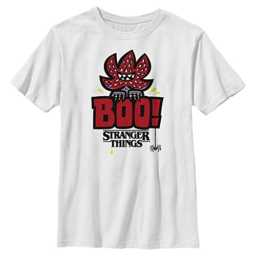 Stranger Things Unisex Kinder Boo Short Sleeve T-shirt, Weiß, 104 cm (XS) von Stranger Things
