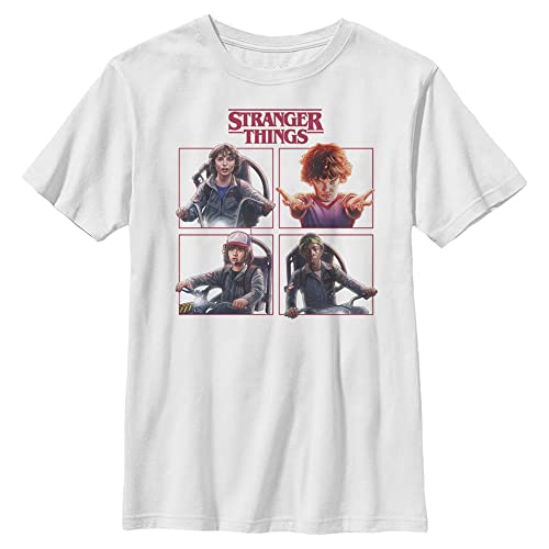 Stranger Things Unisex Kinder Cast Box Up Short Sleeve T-shirt, Weiß, Einheitsgröße von Stranger Things