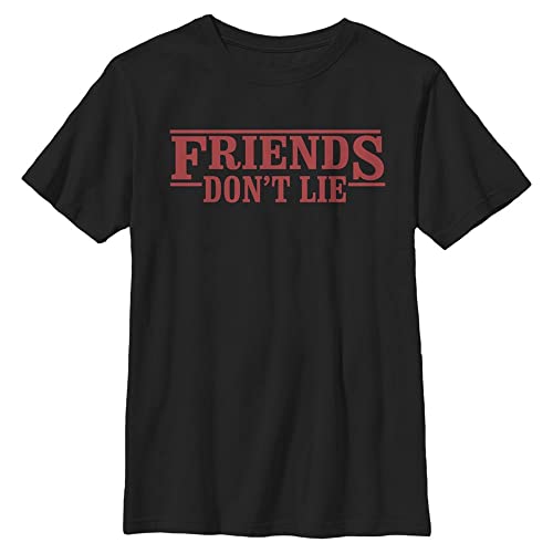 Stranger Things Unisex Kinder Friends Dont Lie Short Sleeve T-shirt, Schwarz, Einheitsgröße von Stranger Things