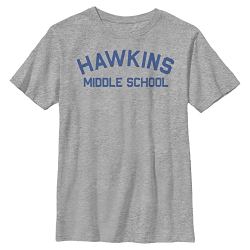 Stranger Things Unisex Kinder Hawkins Mid School Short Sleeve T-shirt, Heather Grey, Einheitsgröße von Stranger Things