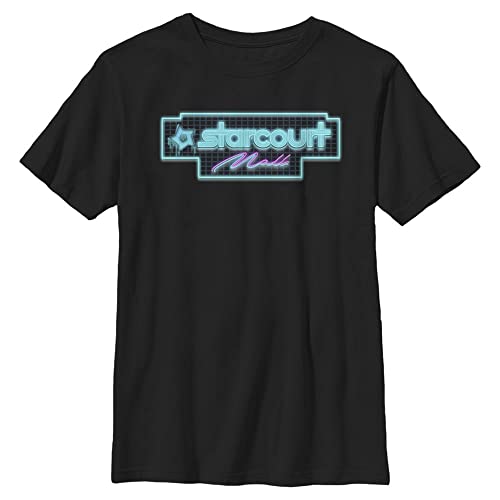 Stranger Things Unisex Kinder Neon Starcourt Short Sleeve T-shirt, Schwarz, Einheitsgröße von Stranger Things