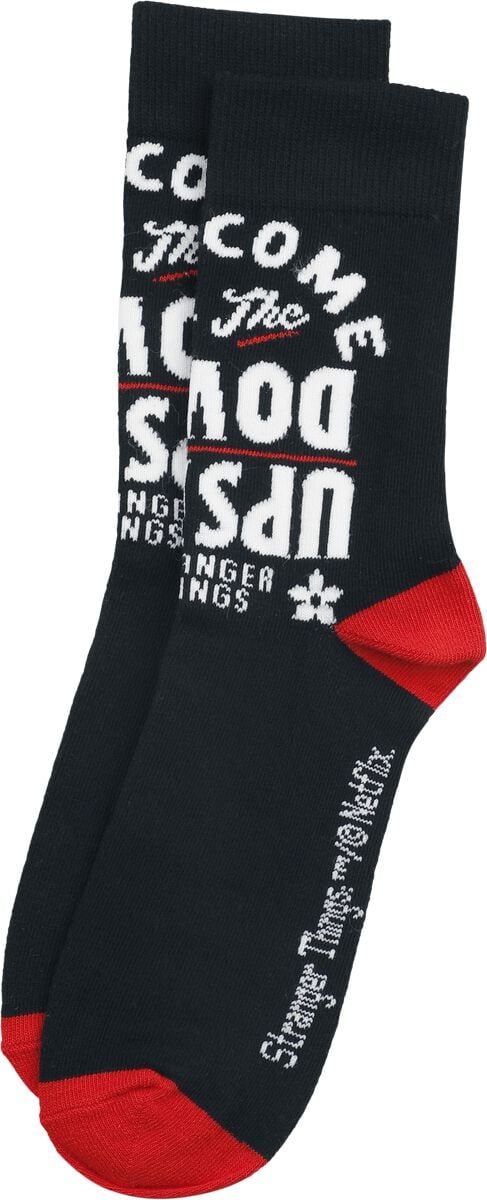 Stranger Things Upside Down Socken schwarz rot weiß in S-M von Stranger Things