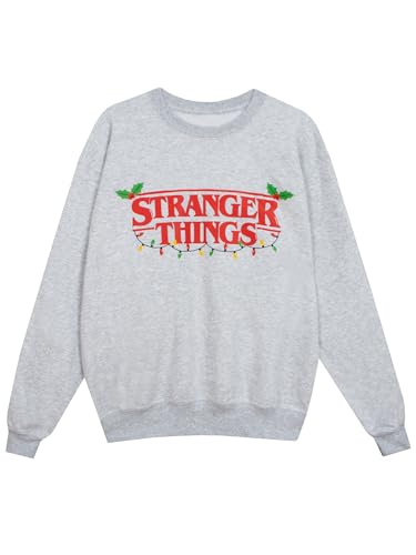 Stranger Things Weihnachtspullover | Herren Weihnachtspulli | Pullover Für Männer | Grau | Small von Stranger Things