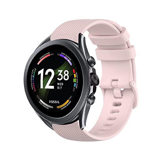 Strap-it Silikonarmband Rosa - Passend für Fossil Gen 6 - Armband für Smartwatch - Ersatzarmband - 44mm von Strap-it