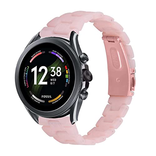 Strap-it Resin Rosa - Passend für Fossil Gen 6 - Armband für Smartwatch - Ersatzarmband - 44mm von Strap-it