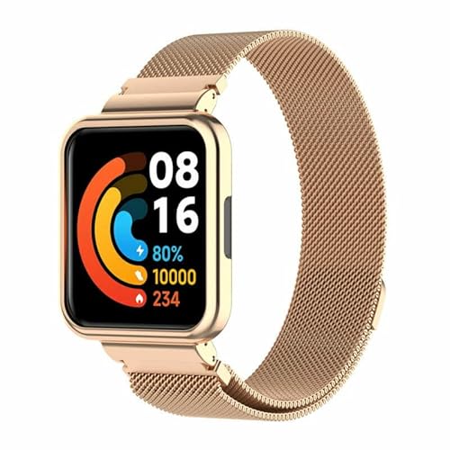 Strap-it Milanese Rosa gold - Passend für Redmi Watch 2 Lite - Armband für Smartwatch - Ersatzarmband Edelstahl - für Damen und Herren - Zubehör passend für Redmi Watch 2 Lite von Strap-it