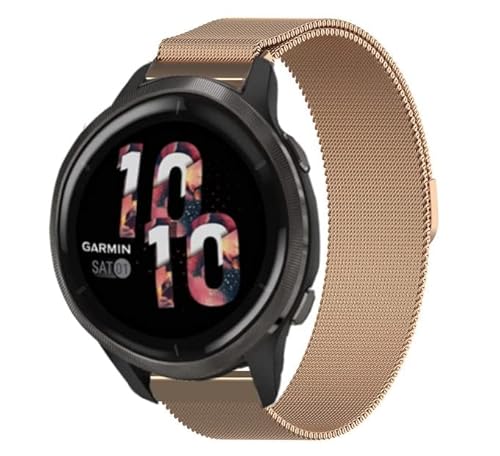 Strap-it Milanese Rosa gold - Passend für Garmin Venu 2 - Armband für Smartwatch - Ersatzarmband Edelstahl - für Damen und Herren - Zubehör passend für Garmin Venu 2 von Strap-it