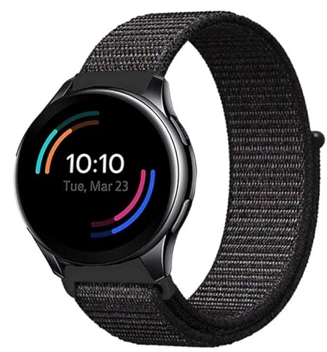 Strap-it Nylonarmband Schwarz - Passend für OnePlus Watch - Armband für Smartwatch - Ersatzarmband von Strap-it