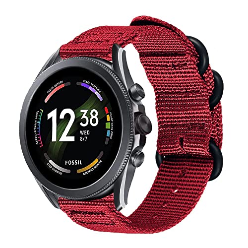 Strap-it Schnallenarmband Rot - Passend für Fossil Gen 6 - Armband für Smartwatch - Ersatzarmband - 44mm von Strap-it