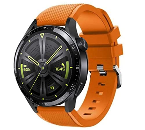 Strap-it Silikonarmband - kompatibel mit - Watch GT 3-46mm Armband - Orange - fur Watch GT 2 & GT 2 Pro 46mm - Watch GT 3 Pro 46mm - Watch 3 - Watch 3 Pro - Watch GT 4 & GT 4 Pro 46mm von Strap-it