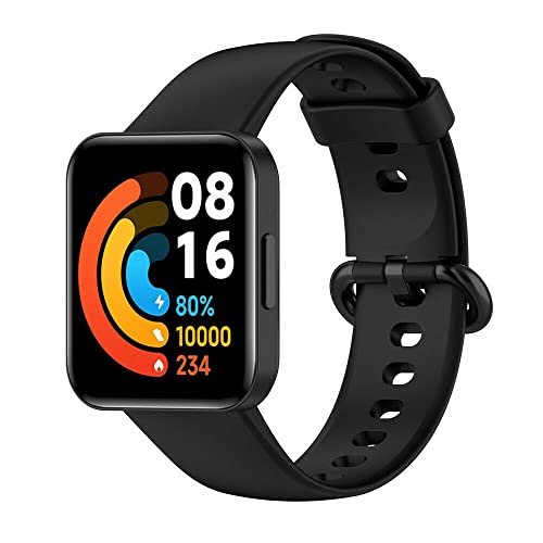 Strap-it Silikonarmband Schwarz - Passend für Redmi Watch 2 (Lite) - Armband für Smartwatch - Ersatzarmband von Strap-it