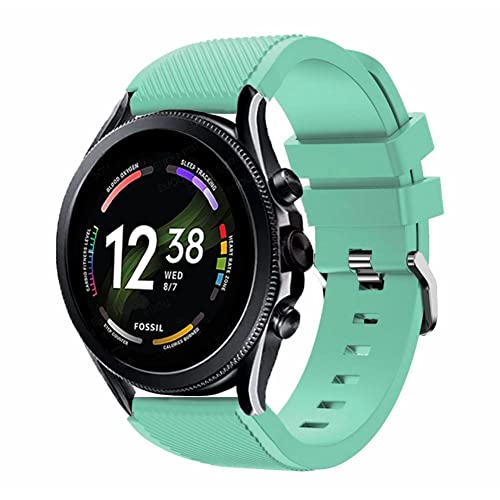 Strap-it Silikonarmband - kompatibel mit - Fossil Gen 6 44mm - Armband - Aqua - fur Gen 5e 44mm - Gen 5 - Gen 4 Q Explorist HR - Gen 3 Q Explorist HR von Strap-it