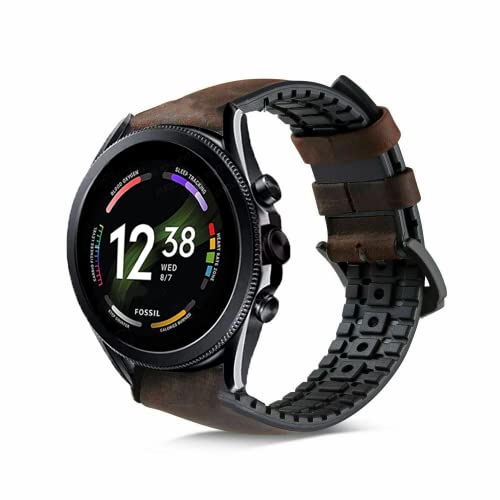 Strap-it silikon Schwarz - Passend für Fossil Gen 6 - Armband für Smartwatch - Ersatzarmband - 44mm von Strap-it