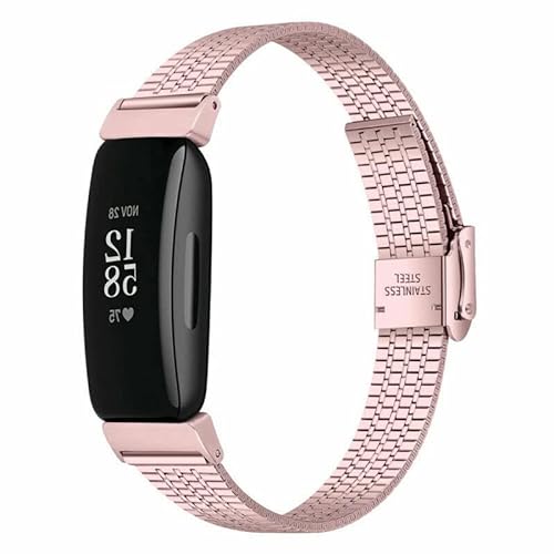 Strap-it stahlarmband Rosa - Passend für Fitbit Inspire - Armband für Smartwatch - Ersatzarmband Edelstahl - für Damen und Herren - Zubehör passend für Fitbit Inspire von Strap-it