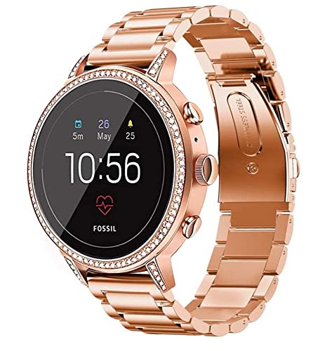 Strap-it stahlarmband Rosa gold - Passend für Fossil Gen 5e - 42mm - Armband für Smartwatch - Ersatzarmband Edelstahl - für Damen und Herren - Zubehör passend für Fossil Gen 5e - 42mm von Strap-it