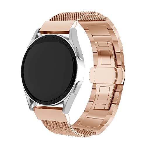 Strap-it stahlarmband Rosa gold - Passend für Huawei Watch GT & GT 2 - 42mm - Armband für Smartwatch - Ersatzarmband - 42mm Edelstahl - für Damen und Herren - Zubehör passend für Huawei Watch GT & GT 2 - 42mm von Strap-it