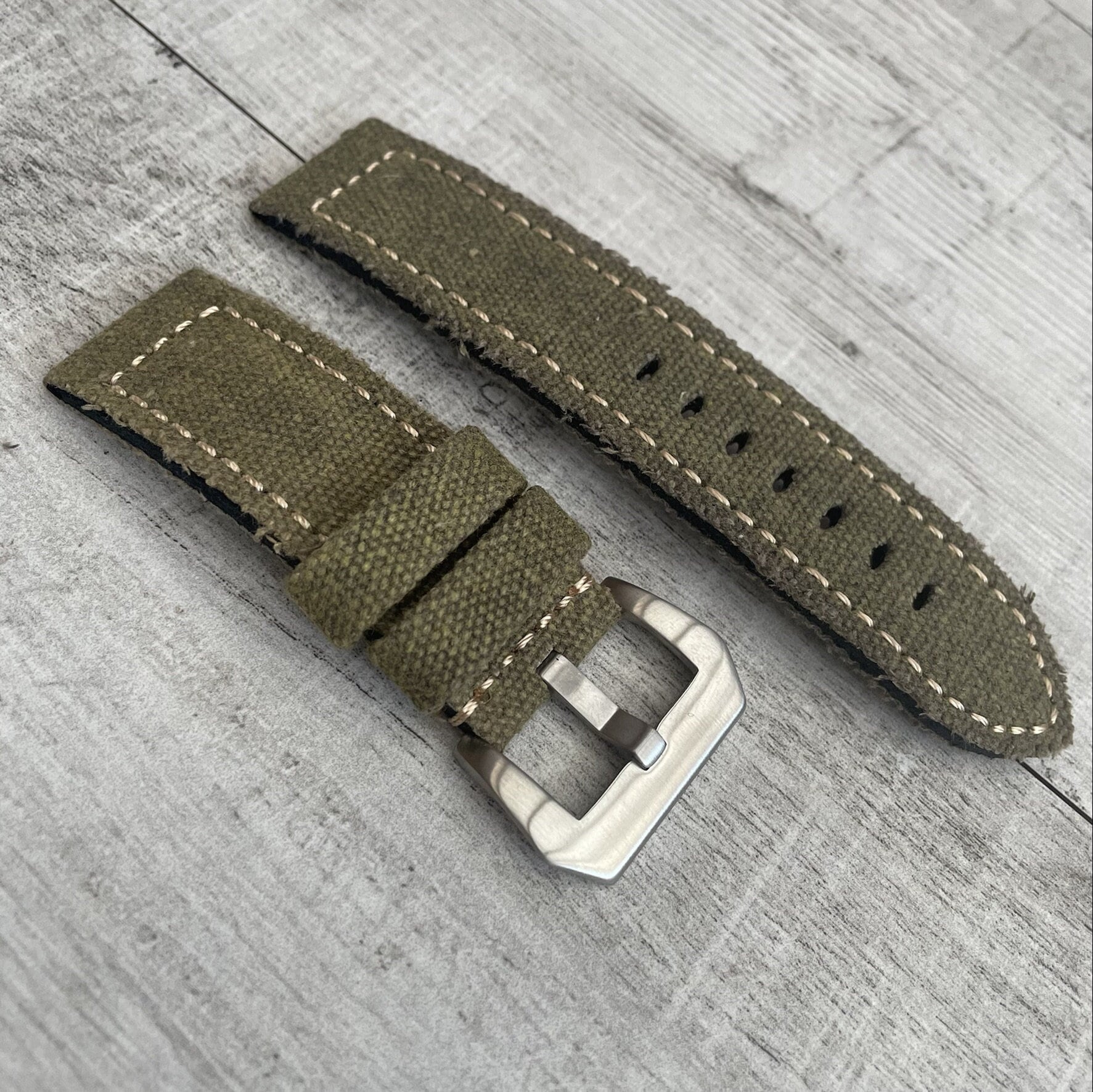 20mm 22mm 24mm 26mm Military Army Leinwand Lederarmband Armband Für Officine Panerai Luminor Marina Radiomir Pam & Andere Uhren von StrapKingUK