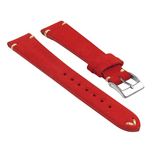 StrapsCo Handgenähtes Wildleder-Uhrenarmband mit Schnellentriegelung – wählen Sie Ihre Farbe/Länge – 18 mm, 19 mm, 20 mm, 21 mm, 22 mm, 24 mm 20mm - Long Length rot StrapsCo Handgenähtes Wildleder-Uhrenarmband mit Schnellentriegelung – wählen Sie Ihre Farbe/Länge – 18 mm, 19 mm, 20 mm, 21 mm, 22 mm, 24 mm 20mm - Long Length rot von StrapsCo