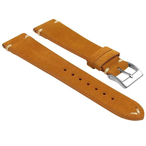 StrapsCo Handgenähtes Wildleder-Uhrenarmband mit Schnellentriegelung – wählen Sie Ihre Farbe/Länge – 18 mm, 19 mm, 20 mm, 21 mm, 22 mm, 24 mm 20mm - Short Length hautfarben StrapsCo Handgenähtes Wildleder-Uhrenarmband mit Schnellentriegelung – wählen Sie Ihre Farbe/Länge – 18 mm, 19 mm, 20 mm, 21 mm, 22 mm, 24 mm 20mm - Short Length hautfarben von StrapsCo