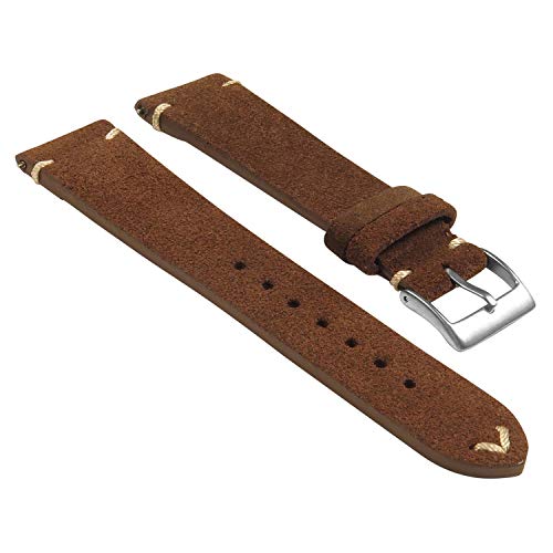 StrapsCo Handgenähtes Wildleder-Uhrenarmband mit Schnellentriegelung – wählen Sie Ihre Farbe/Länge – 18 mm, 19 mm, 20 mm, 21 mm, 22 mm, 24 mm 22mm - Short Length braun StrapsCo Handgenähtes Wildleder-Uhrenarmband mit Schnellentriegelung – wählen Sie Ihre Farbe/Länge – 18 mm, 19 mm, 20 mm, 21 mm, 22 mm, 24 mm 22mm - Short Length braun von StrapsCo