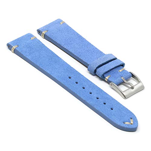 StrapsCo Handgenähtes Wildleder-Uhrenarmband mit Schnellentriegelung – wählen Sie Ihre Farbe/Länge – 18 mm, 19 mm, 20 mm, 21 mm, 22 mm, 24 mm 24mm - Short Length hellblau StrapsCo Handgenähtes Wildleder-Uhrenarmband mit Schnellentriegelung – wählen Sie Ihre Farbe/Länge – 18 mm, 19 mm, 20 mm, 21 mm, 22 mm, 24 mm 24mm - Short Length hellblau von StrapsCo