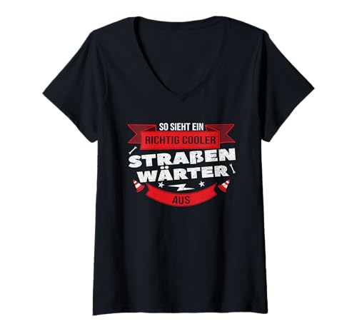 Damen Stolzes Straßenwärter Design für Straßenbauer T-Shirt mit V-Ausschnitt Damen Stolzes Straßenwärter Design für Straßenbauer T-Shirt mit V-Ausschnitt von Straßenbau Straßenmeisterei Geschenk