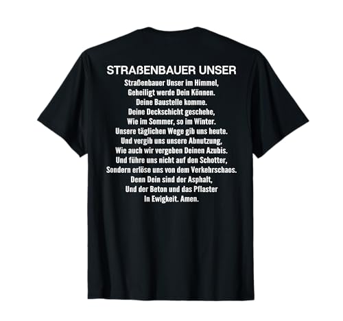 Straßenbauer Designs Herren T-Shirt Schwarz S Cartoon Straßenbauer Unser Gebet T-Shirt Straßenbauer Designs Herren T-Shirt Schwarz S Cartoon Straßenbauer Unser Gebet T-Shirt von Straßenbauer Designs