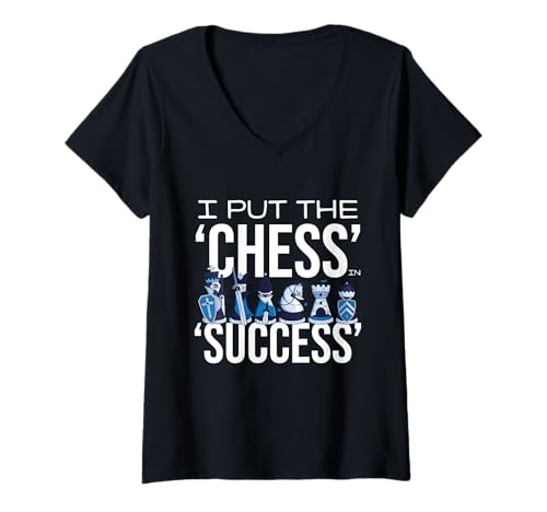 Damen Ich habe das Schach zum Erfolg gebracht Cleverer Schachhumor T-Shirt mit V-Ausschnitt Damen Ich habe das Schach zum Erfolg gebracht Cleverer Schachhumor T-Shirt mit V-Ausschnitt von Strategic Chess Enthusiast Humor Board Game