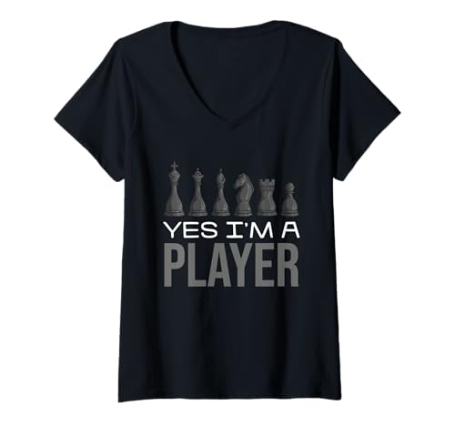 Damen Ja, ich bin ein Schachliebhaber T-Shirt mit V-Ausschnitt Damen Ja, ich bin ein Schachliebhaber T-Shirt mit V-Ausschnitt von Strategic Chess Enthusiast Humor Board Game