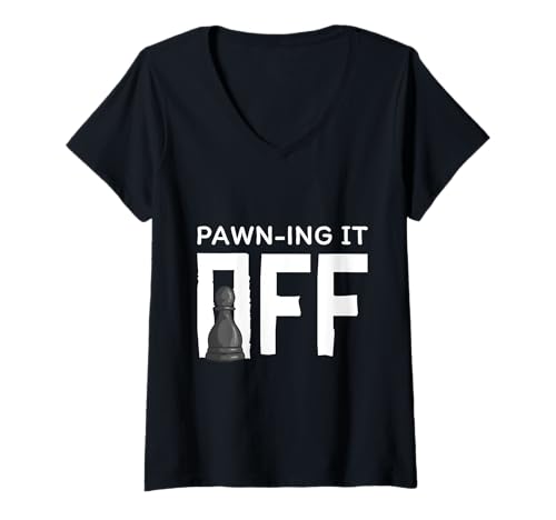 Damen Pawn-Ing It Off Chess Spielerischer Satz T-Shirt mit V-Ausschnitt Damen Pawn-Ing It Off Chess Spielerischer Satz T-Shirt mit V-Ausschnitt von Strategic Chess Enthusiast Humor Board Game