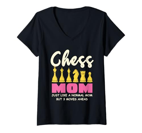 Damen Schachmutter wie eine normale Mutter T-Shirt mit V-Ausschnitt Damen Schachmutter wie eine normale Mutter T-Shirt mit V-Ausschnitt von Strategic Chess Enthusiast Humor Board Game