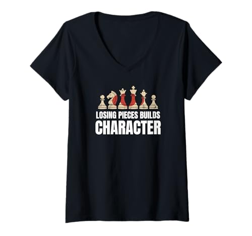 Damen Losing Pieces baut Charakter Japan Flagge Schachfiguren T-Shirt mit V-Ausschnitt Damen Losing Pieces baut Charakter Japan Flagge Schachfiguren T-Shirt mit V-Ausschnitt von Strategic Chess Player Apparel Co.