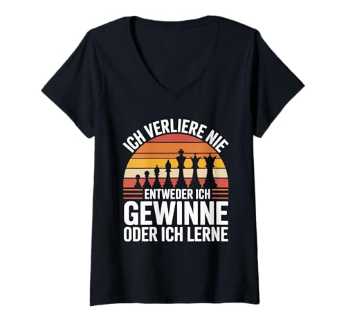 Damen Ich Verliere Nie Gewinnen Oder Lernen Schach T-Shirt mit V-Ausschnitt Damen Ich Verliere Nie Gewinnen Oder Lernen Schach T-Shirt mit V-Ausschnitt von Strategie Schach Motivation Erfolg Lernen