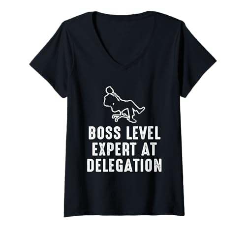 Damen Boss Level: Experte bei Delegation T-Shirt mit V-Ausschnitt Damen Boss Level: Experte bei Delegation T-Shirt mit V-Ausschnitt von Strategische Verteilung