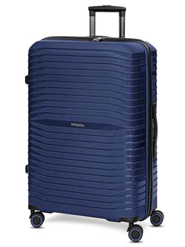 Stratic Check-in Koffer für Damen und Herren | großer XL Trolley 50 x 29 x 76 cm aus hochwertigem, leichtem Polypropylen Material | Doppelrolle & Teleskopgriff| Shine Serie von Stratic