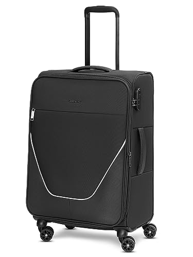 Stratic Check-in Koffer für Damen und Herren | mittelgroßer Trolley 42 x 26 x 65 cm aus hochwertigem, flexiblem Polyester Material | Erweiterbar & Teleskopgriff| taska Serie von Stratic