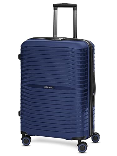 Stratic Check-in Koffer für Damen und Herren | mittelgroßer Trolley 44 x 27 x 66 cm aus hochwertigem, leichtem Polypropylen Material | Erweiterbar & Teleskopgriff| Shine Serie von Stratic